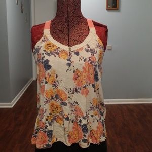 Cream and Floral Tank
